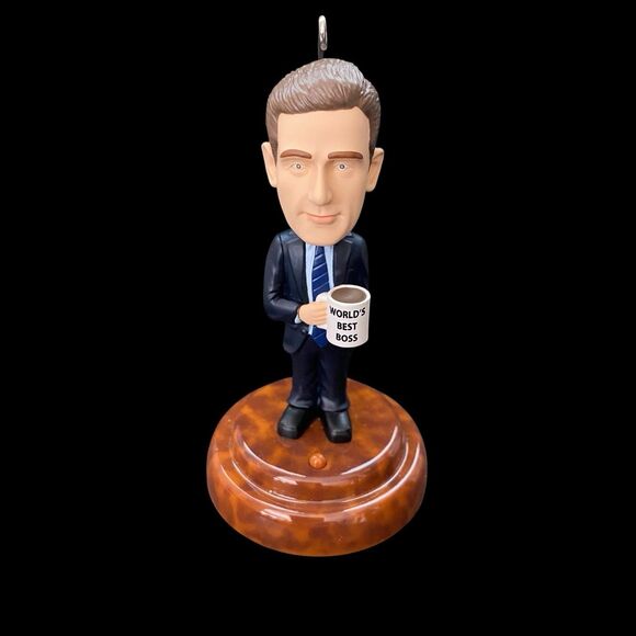 Hallmark The Office Michael Scott Talking Bobblehead Ornament TESTED WORKING - Picture 2 of 10